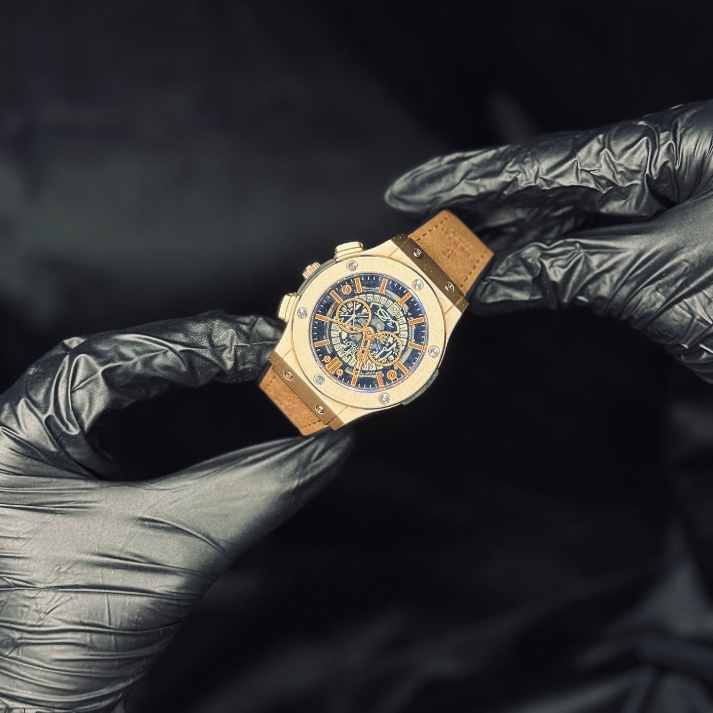 Hublot Brown Leather – Golden Dial