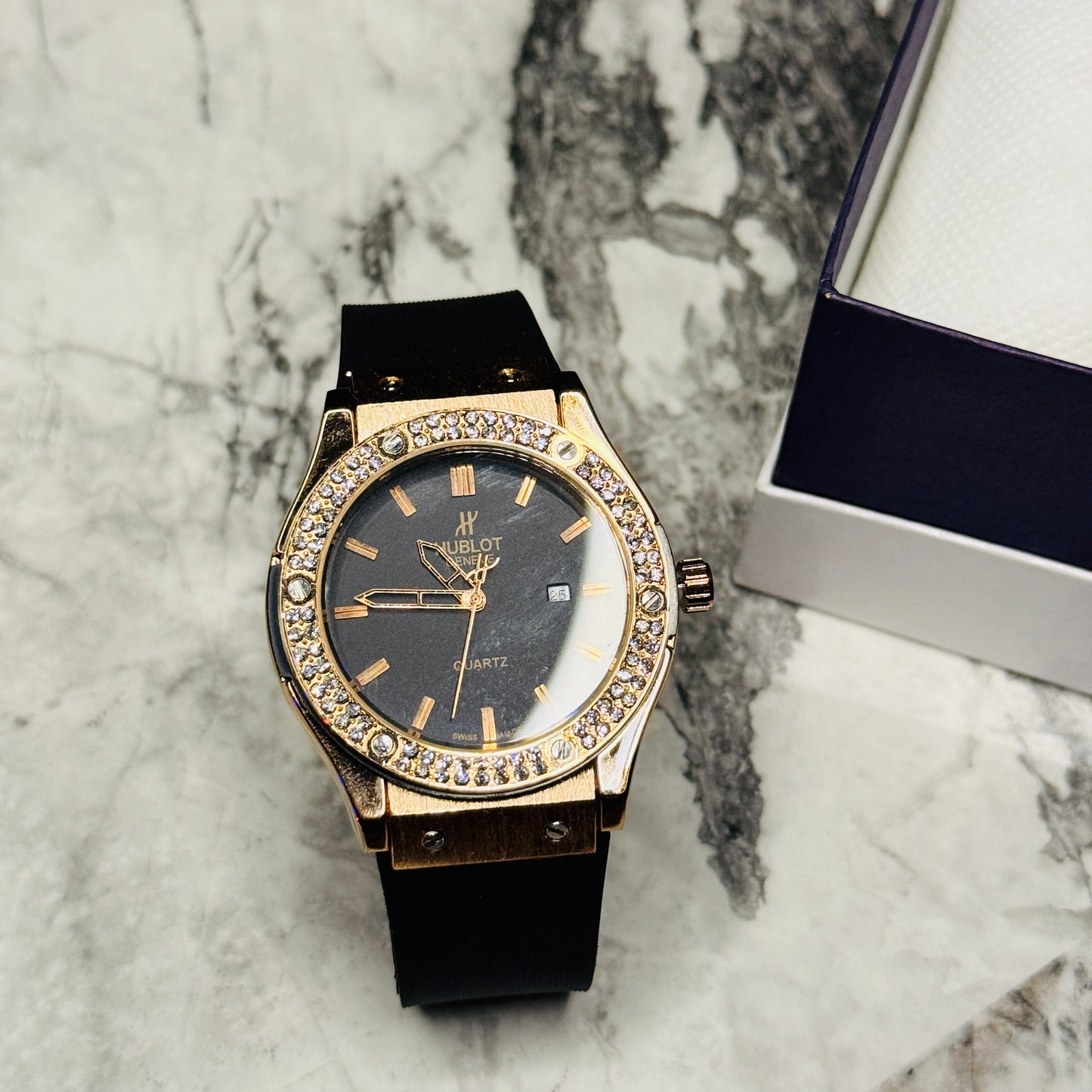 Hublot Black Strap ā Diamond Dial Edition