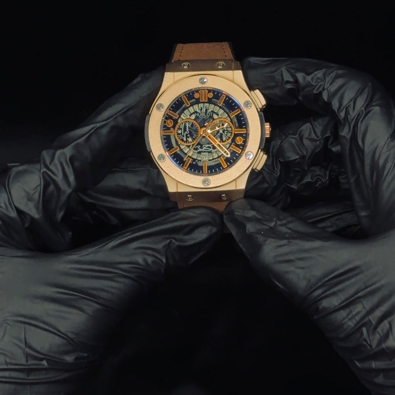 Hublot Brown Leather – Golden Dial