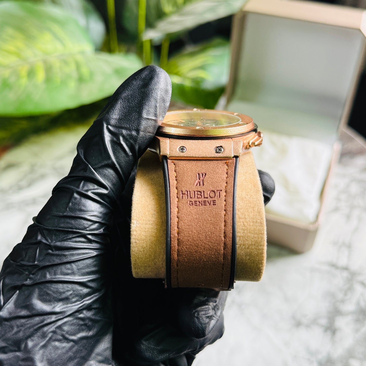 Hublot Brown Leather – Golden Dial