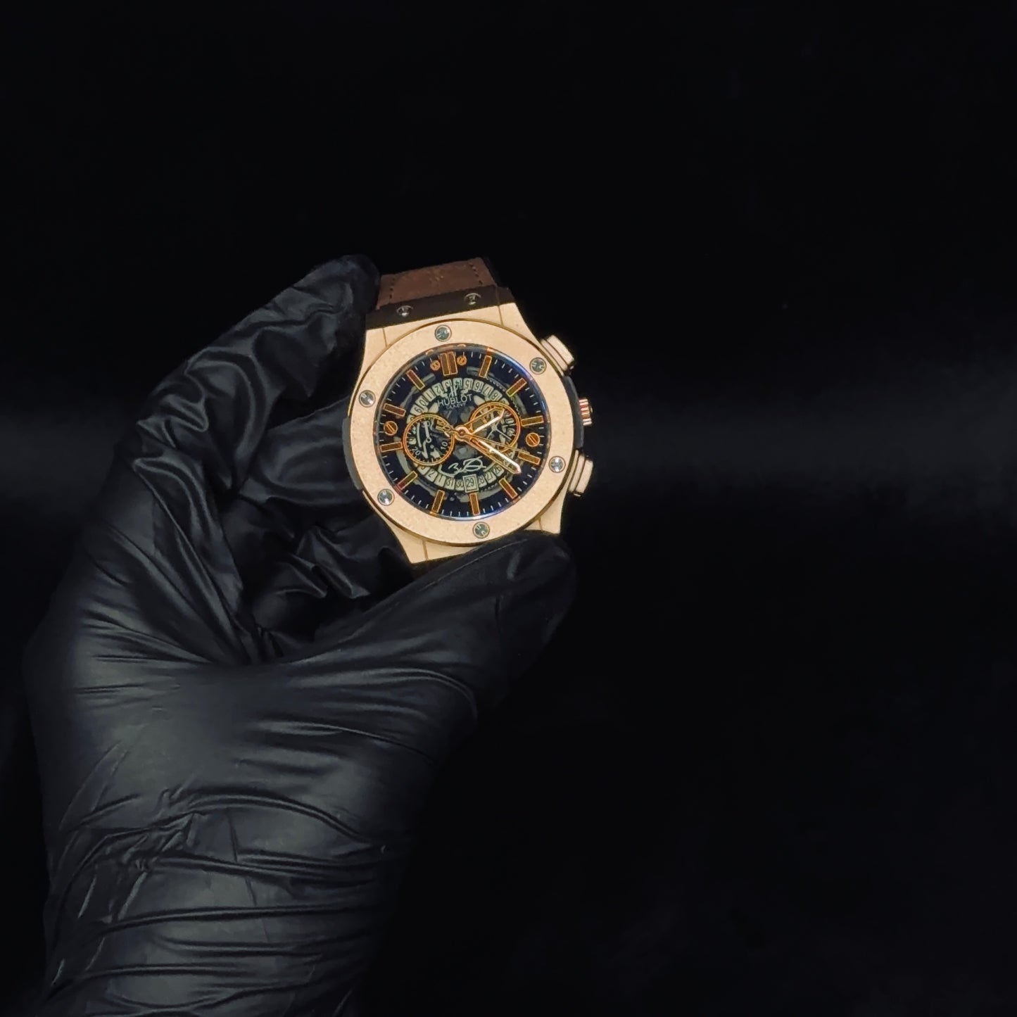 Hublot Brown Leather – Golden Dial