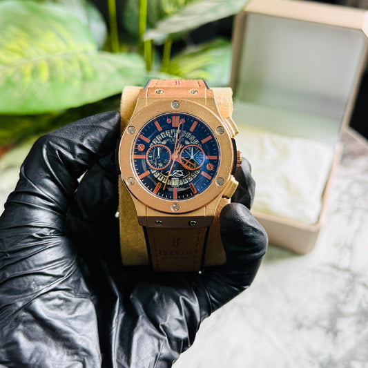 Hublot Brown Leather – Golden Dial